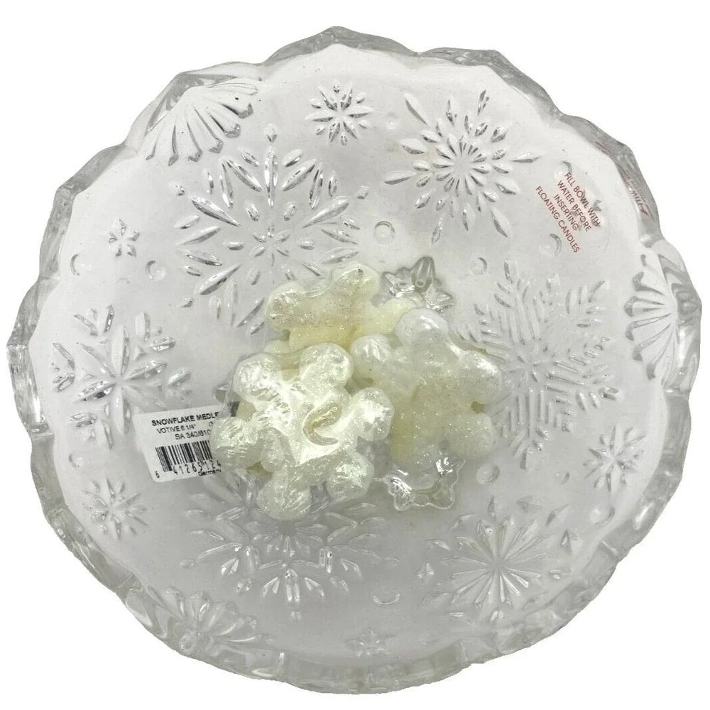 Mikasa Chrystal Snowflake Medley Votive 6 1/4
